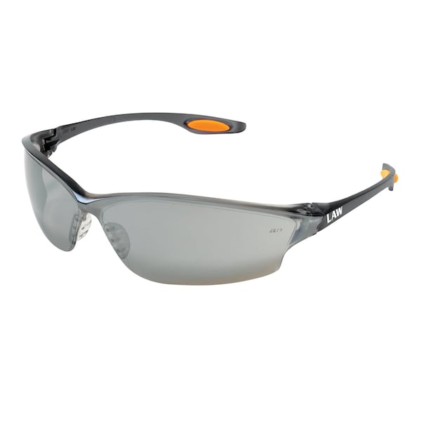 Mcr Safety Law (LW2), Safety Glasses, Anti-Scratch, Silver Mirror Lens, Smoke Frame, Frameless, 12 PK LW217 - main